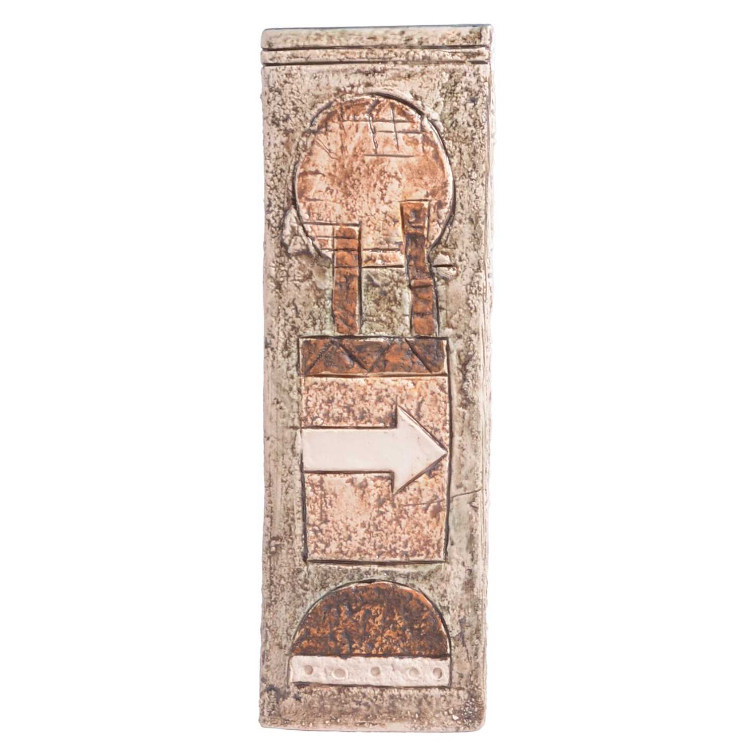 Lot 17 - Alison Brigden for Troika Pottery, a tall cuboid vase