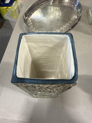 Lot 17 - Alison Brigden for Troika Pottery, a tall cuboid vase