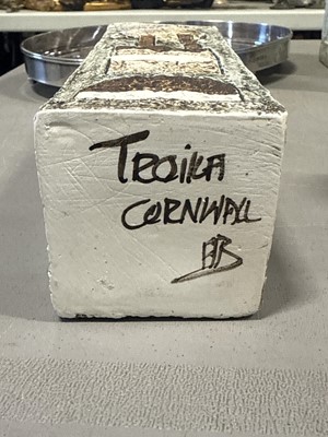 Lot 17 - Alison Brigden for Troika Pottery, a tall cuboid vase