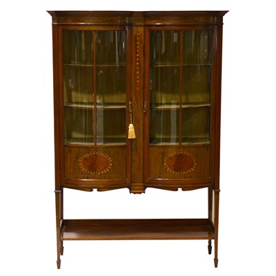 Lot 479 - Victorian inlaid mahogany display cabinet