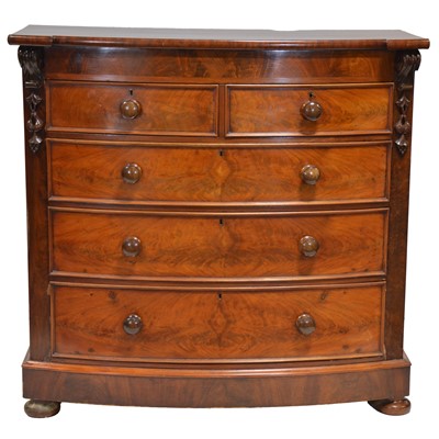 Lot 511 - Victorian mahogany bowfront chest of drawers