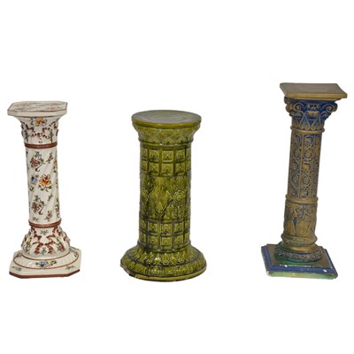 Lot 472 - Victorian pottery jardinieres stand and two others