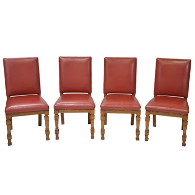 Lot 523 - Set of six oak framed dining chairs