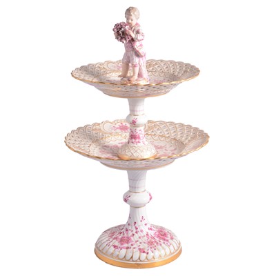 Lot 54 - Meissen two-tier figural comport, 20th century