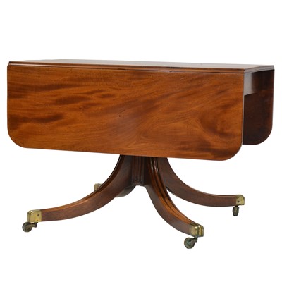 Lot 496 - Regency drop leaf mahogany dining table