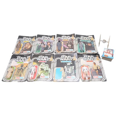 Lot 8 - Seven Palitoy Star Wars action figures; and a quantity of gum cards