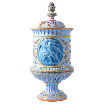 Lot 7 - French faience jar and cover, Creil and Montereau