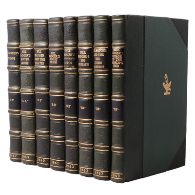 Lot 225 - 'BB' Denys Watkins-Pitchford, eight First Editions from the Bill Badger Series, leather bound.