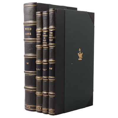 Lot 229 - 'BB' Denys Watkins-Pitchford, four First Editions, Northamptonshire and wildlife, leather bound.