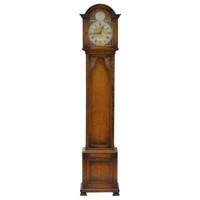 Lot 443 - Oak longcase clock, 1920's
