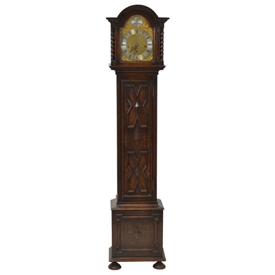 Lot 445 - Oak cased grandmother clock