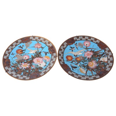 Lot 44 - Pair of Japanese cloisonne plates