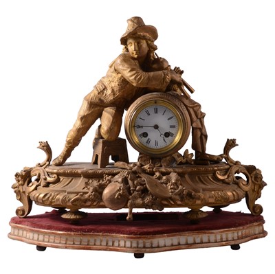 Lot 114 - 19th Century gilt spelter mantel clock