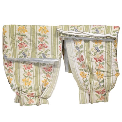 Lot 503 - Pair of embroidered cotton curtains