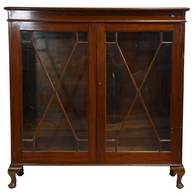 Lot 347 - Mahogany glazed bookcase, display cabinet