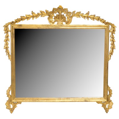 Lot 523 - Gilt framed overmantel mirror