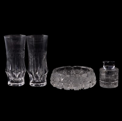 Lot 95 - Collection of Bohemia pinwheel cut lead crystal glasses, bowls and other tablewares.
