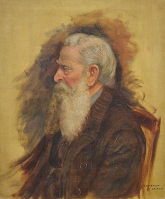 Lot 293 - I Ahlefest-Laurvig, head and shoulders portrait of an elderly man