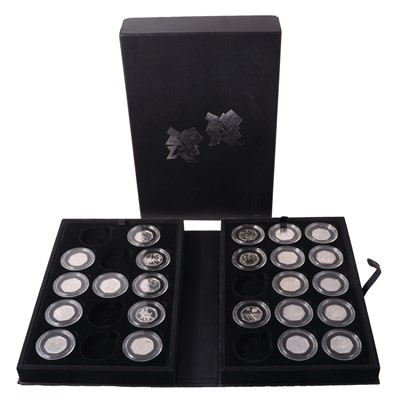 Lot 274 - Part set of silver 2012 Olympics 50p coins.
