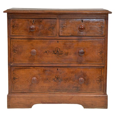 Lot 330 - Small Victorian painted pine chest of drawers