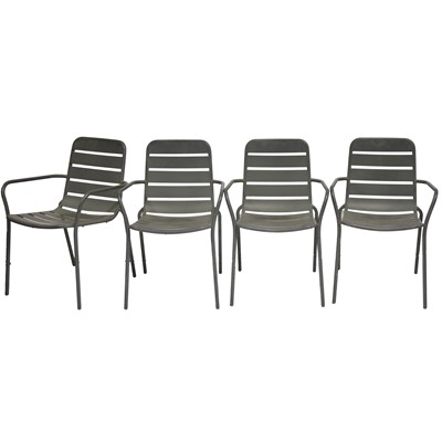 Lot 281 - Modern circular garden table by Kettler, and set of four chairs