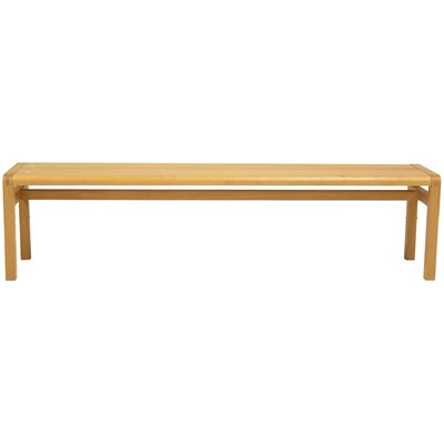Lot 51 - Modern oak long bench, 'Radius' series by Habitat