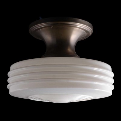 Lot 64 - American Art Deco style glass 'Beehive' ceiling light