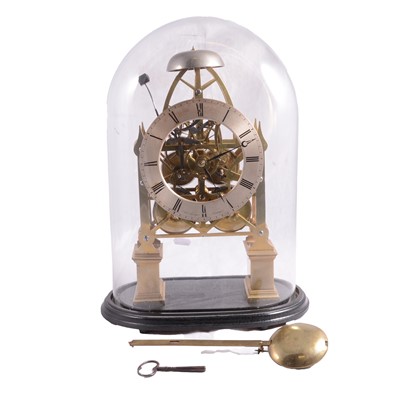 Lot 90 - 19th century brass fusee skeleton clock, signed Wm. Sharpe of Bourne