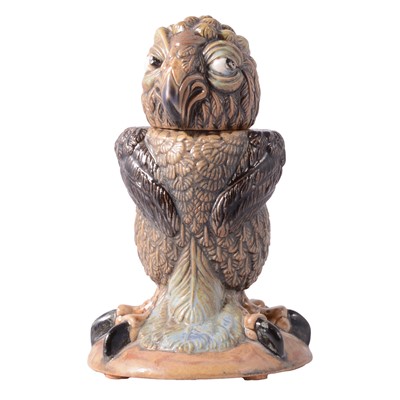 Lot 11 - Andrew Hull Cobridge Stoneware grotesque bird jar