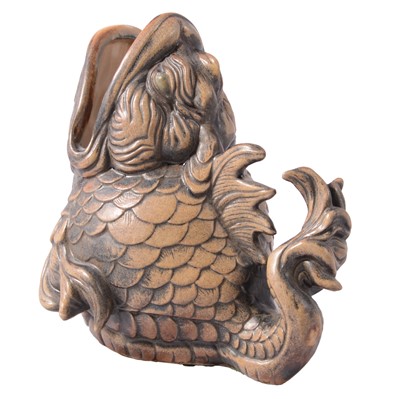 Lot 16 - Cobridge Stoneware grotesque fish spoon warmer