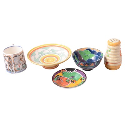 Lot 73 - Empire cup and saucer, Jazette bowl, Laura Knight mug, etc.