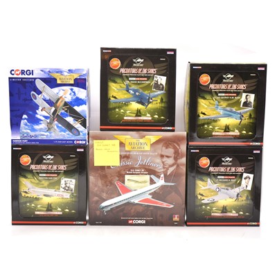 Lot 136 - Six Corgi die-cast aircraft models, boxed