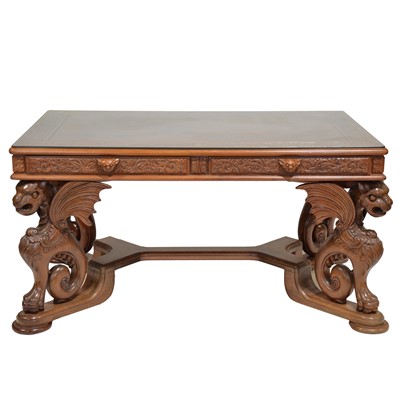 Lot 313 - Reproduction hardwood partners desk