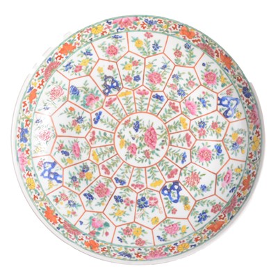 Lot 54 - Chinese porcelain famille rose decorated charger