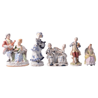 Lot 31 - Small collection of Continental porcelain musical figures and groups