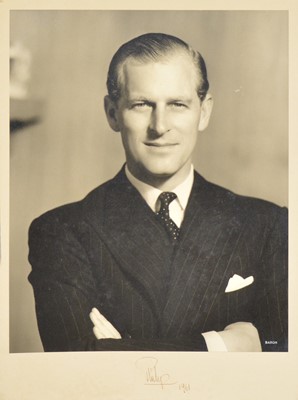 Lot 389 - Photograph of Prince Philip, signed and dated 1961.