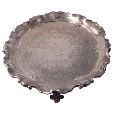 Lot 302 - Large Victorian silver salver, Walter and John Barnard, London 1890