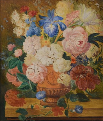 Lot 333 - English School, Still life of flowers