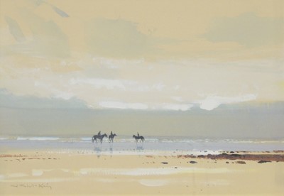 Lot 332 - Robert King, Horses in the surf - Norfolk