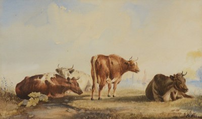 Lot 342 - Follower of Albert Cuyp, Cattle by a river