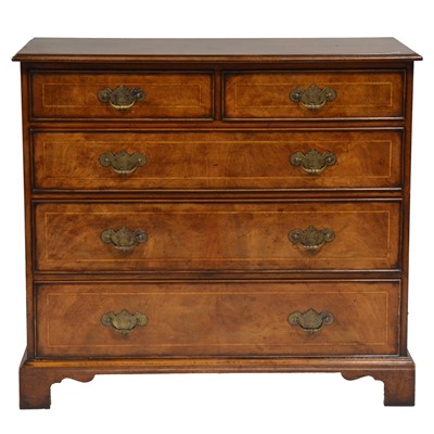 Lot 485 - Georgian style walnut chest of drawers