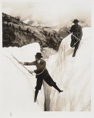 Lot 260 - Popperfoto limited edition photographic print, Climbers on the Mer de Glace