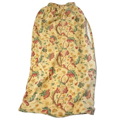 Lot 301 - Four embroidered cotton curtains, floral pattern