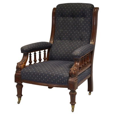 Lot 343 - Victorian mahogany armchair
