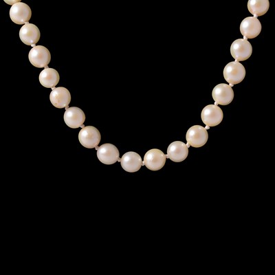 Lot 319 - A cultured pearl necklace, and two pairs of earstuds.