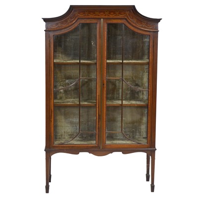 Lot 329 - Edwardian inlaid mahogany china display cabinet