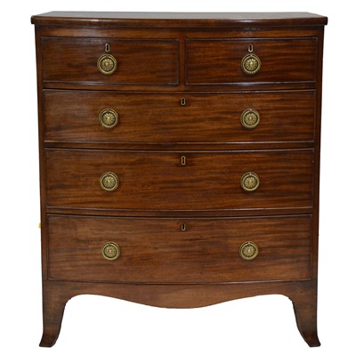 Lot 323 - Victorian mahogany bow-front chest of drawers