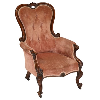 Lot 240 - Victorian mahogany easy chair