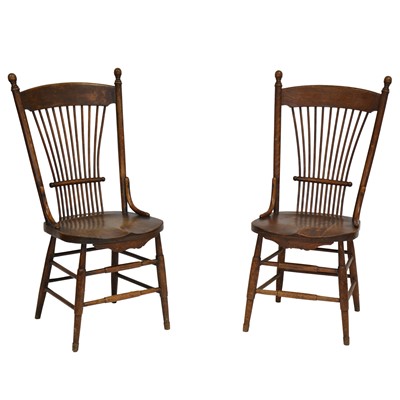 Lot 325 - Pair of American oak chairs