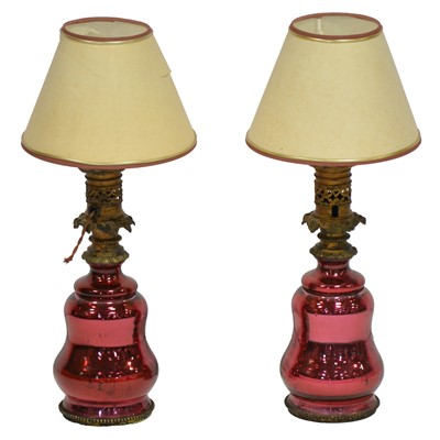 Lot 474 - Pair of French glass table lamps